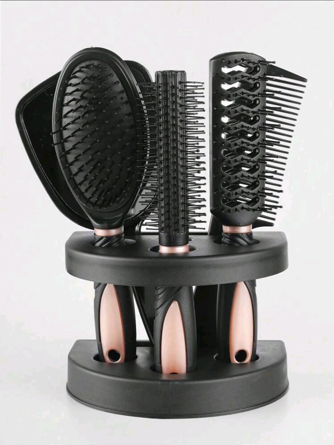 5 pièces Set de peignes à cheveux, 4 pièces Brosse à cheveux et 1 pièce Miroir, Brosse à cheveux à coussin et brosse à cheveux ronde