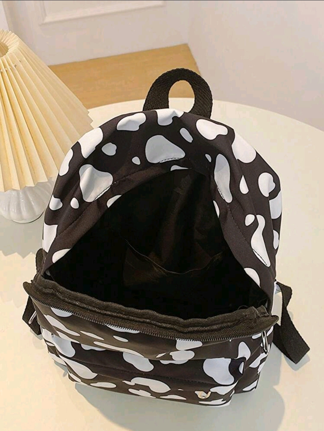 1 pièce Sac à dos motif vache pour la rentrée scolaire, sac d'étudiant haute capacité avec compartiment pour ordinateur