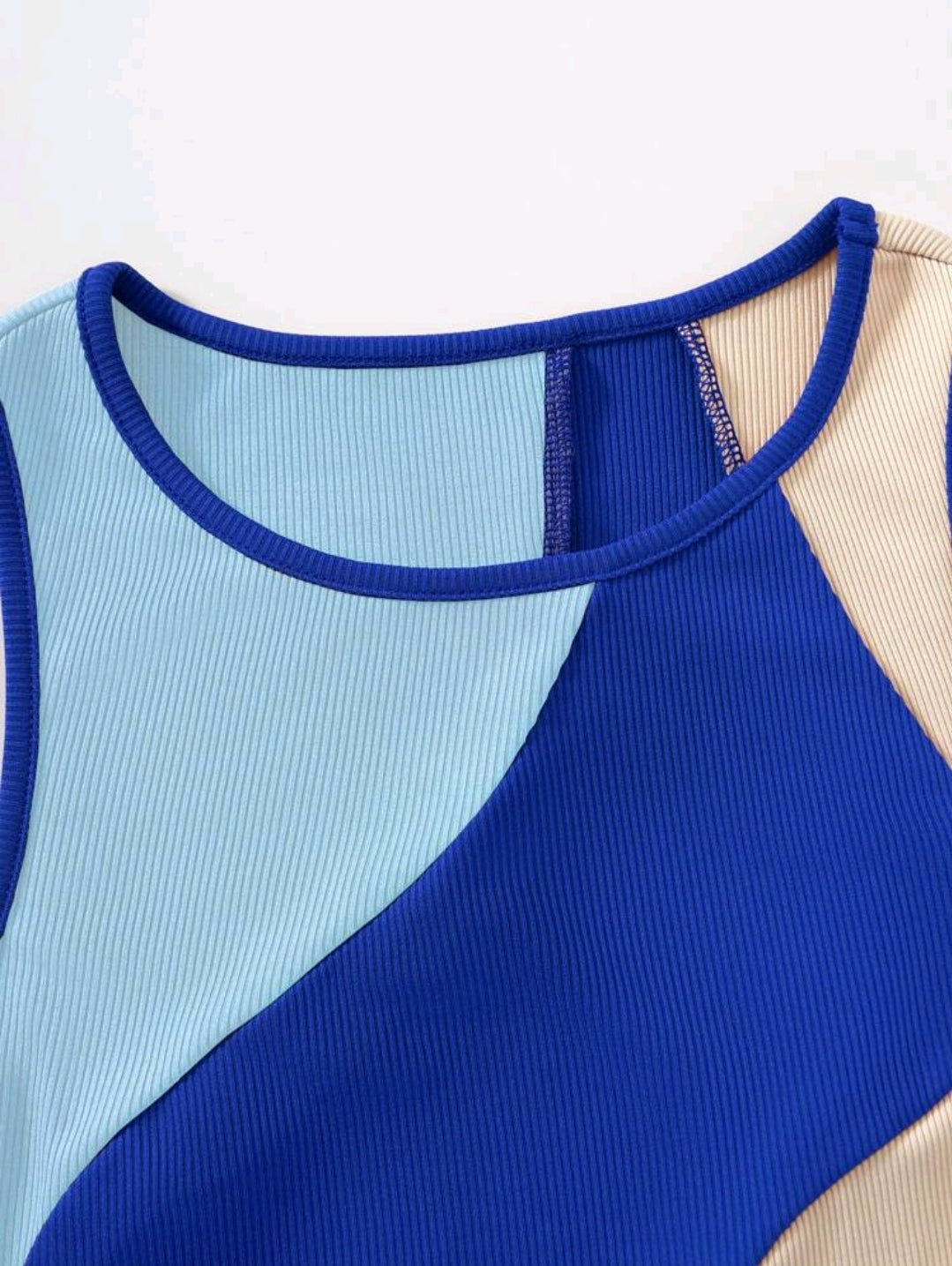 Flirla Top sans manches à blocs de couleurs