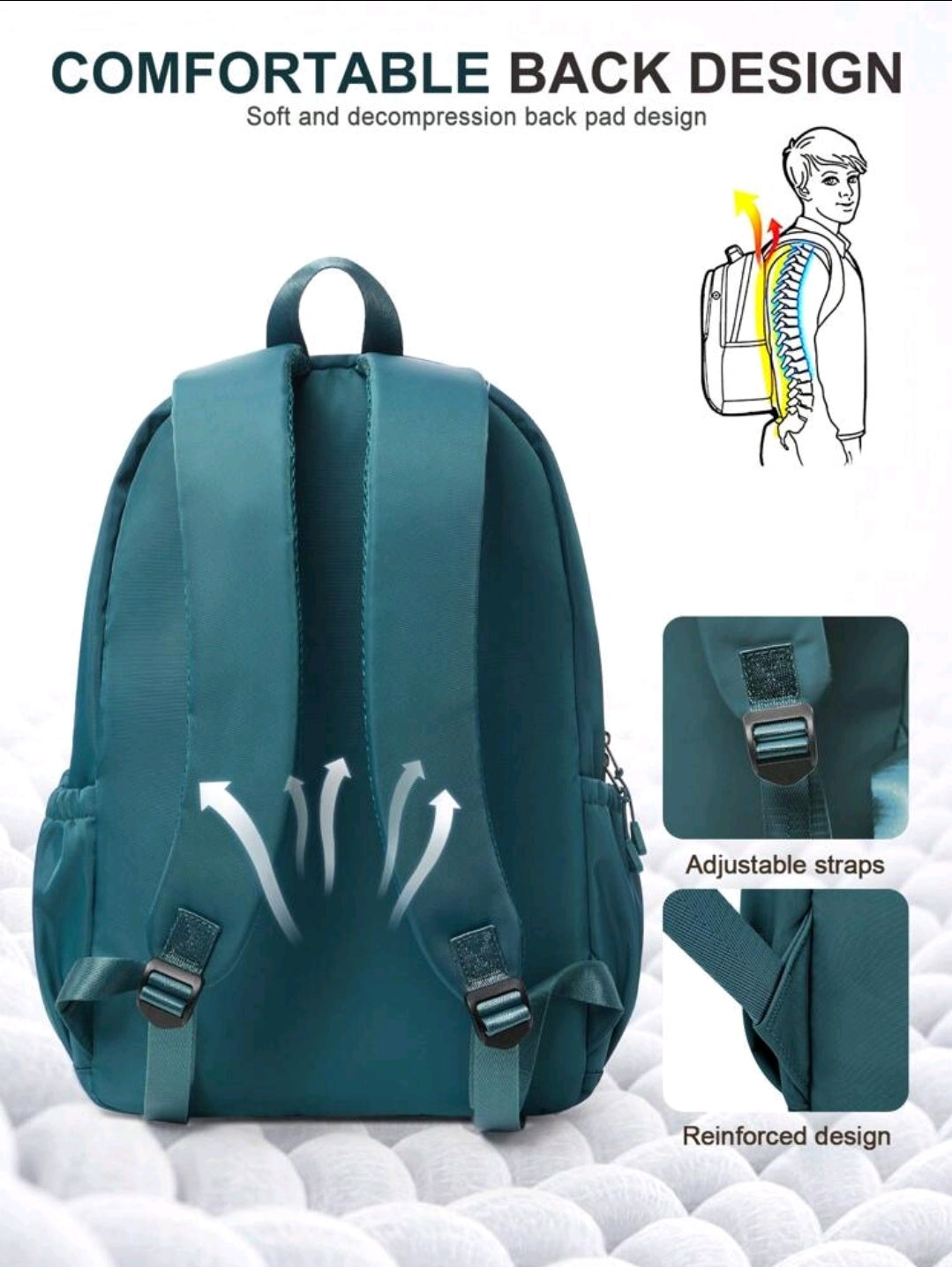 Grand sac à dos pour ordinateur portable pour femmes, sac à dos décontracté classique pour le collège