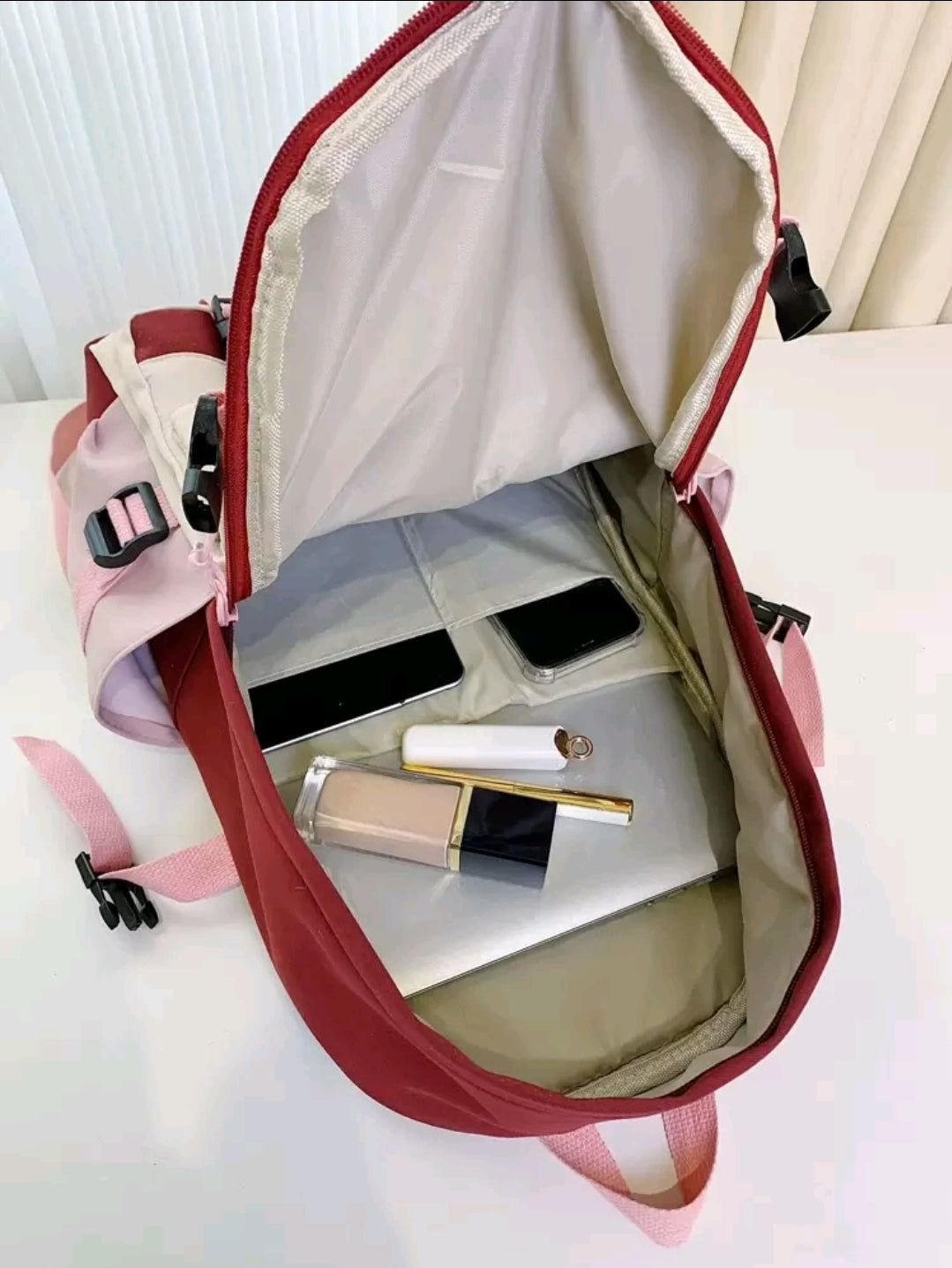 Pilotbird Grand sac à dos décontracté à plusieurs poches de couleur contrastée pour étudiants