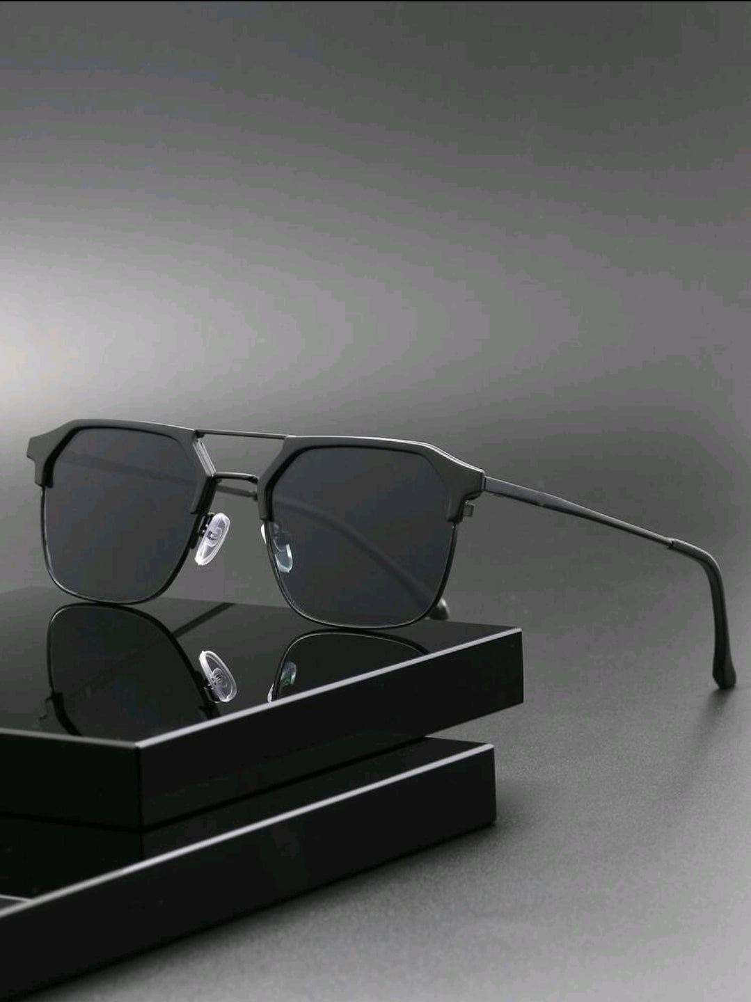 1 pièce Lunettes de soleil aviateur à décor métallique carré élégantes