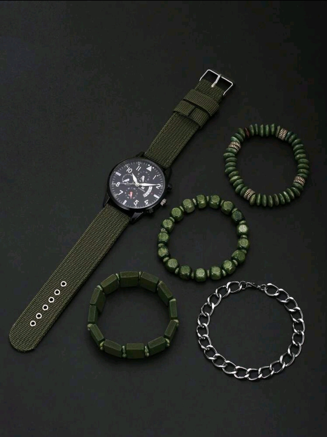 Ensemble montre à quartz sportive et bracelet de style collège simple pour garçons, personnalité et bel allure