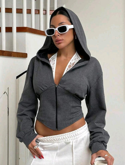 Cardigan corset avec détails en dentelle