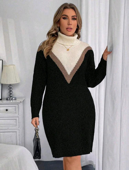 Robe pull à col montant  grande taille