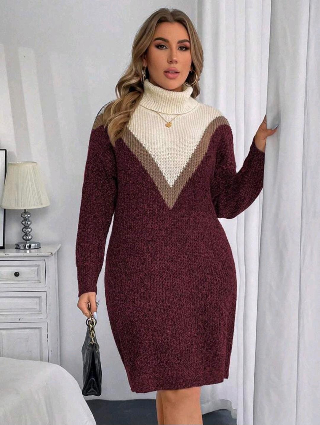 Robe pull à col montant  grande taille