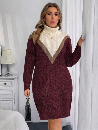 Robe pull à col montant  grande taille