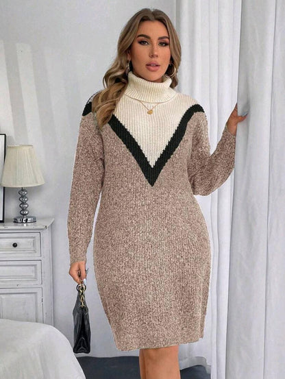 Robe pull à col montant  grande taille