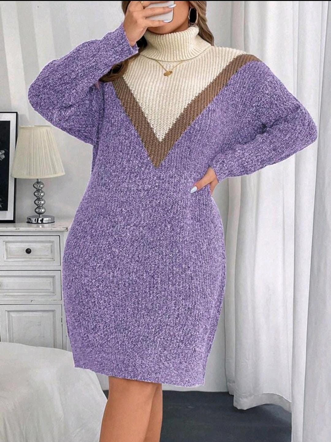 Robe pull à col montant  grande taille