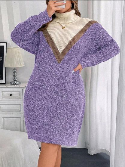 Robe pull à col montant  grande taille