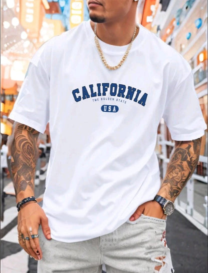 T-shirt décontracté à manches courtes et col rond pour hommes