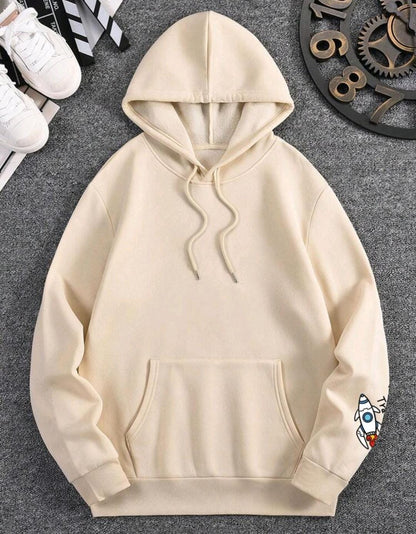 Sweat-shirt À Capuche Imprimé Avec Le Motif De Vaisseau Spatial Et D'alien Pour Hommes