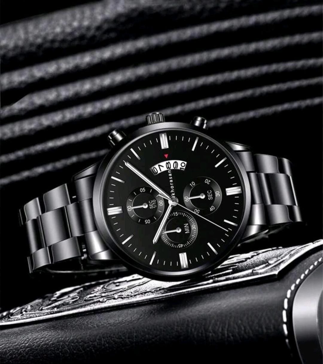 Montre à quartz homme mode nouvelle sangle en alliage 3 couleurs