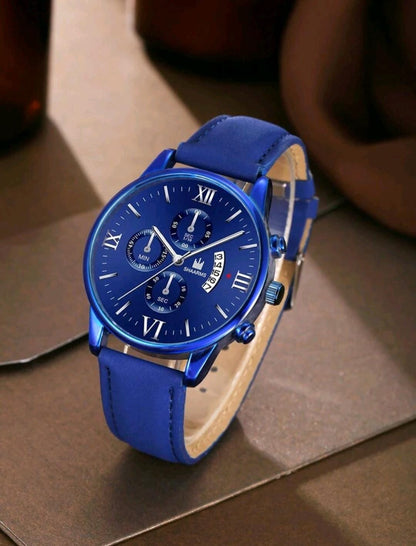 3 pièces/set Montre à quartz de style sport décontracté pour hommes