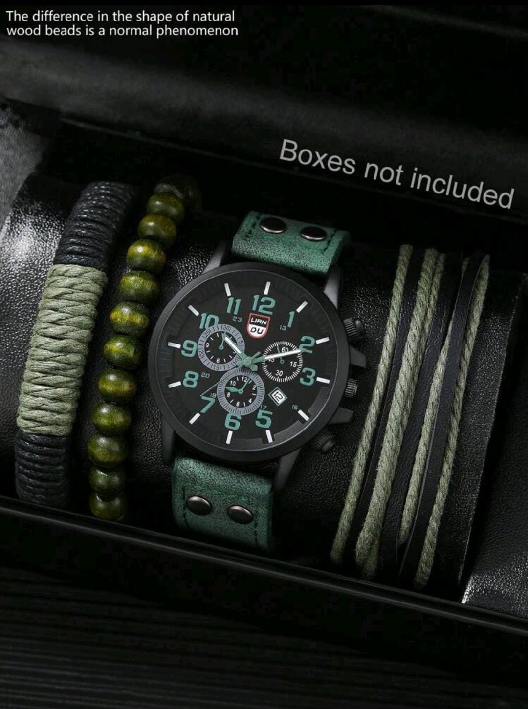 Montre homme décontractée à cadran rond à quartz avec bracelet en PU