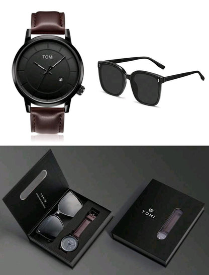 Montre Homme Quartz TOMI avec Lunettes de Soleil