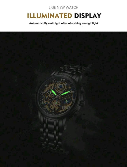 Homme 1 pièce Montre Quartz Cadran Bicolore En Acier Inoxydables