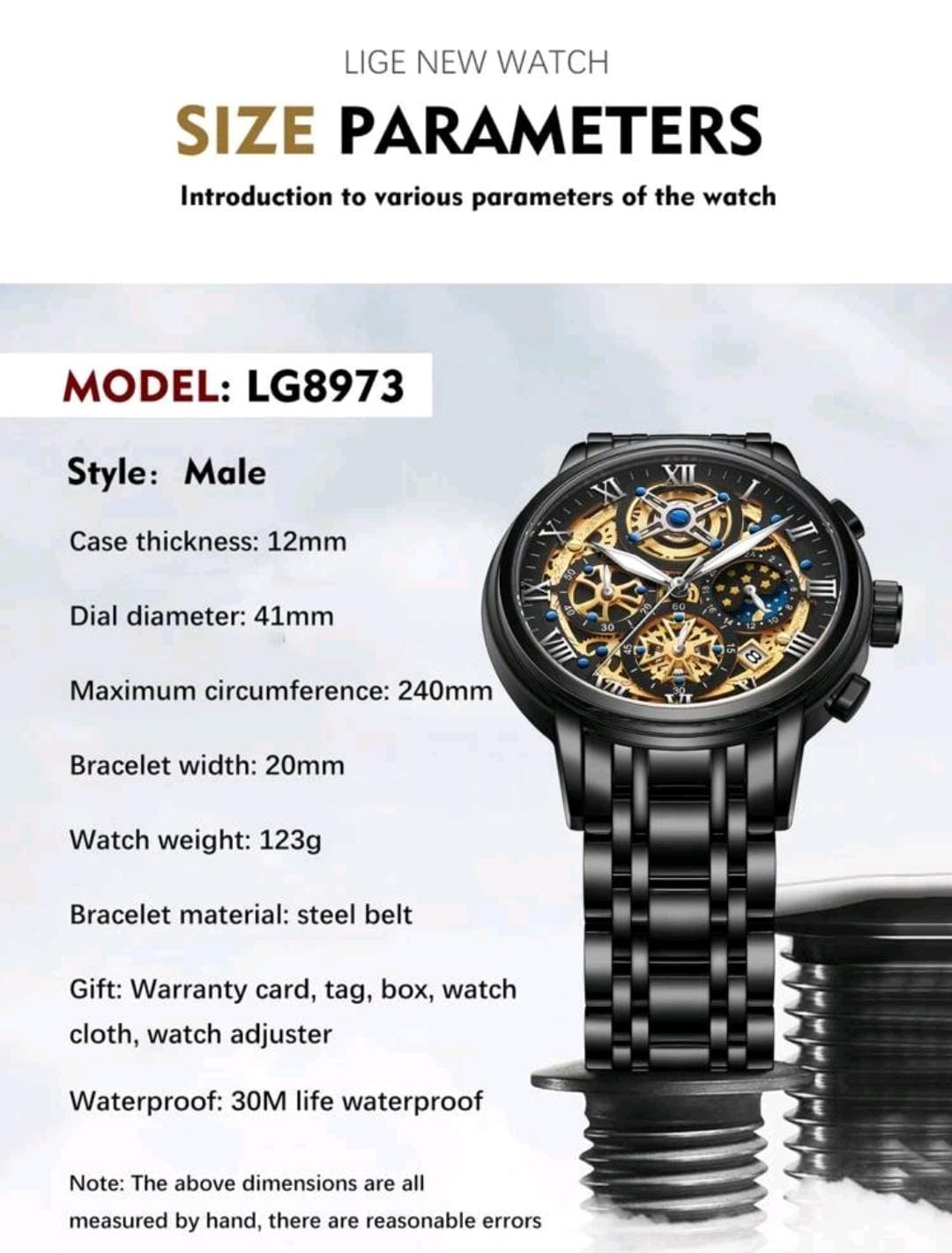 Homme 1 pièce Montre Quartz Cadran Bicolore En Acier Inoxydables