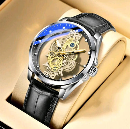 Montre Quartz Cadran Noir En Polyuréthane PU Sangle