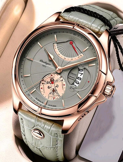 Montre-bracelet à quartz d'affaires décontractée imperméable avec calendrier pour hommes POEDAGAR