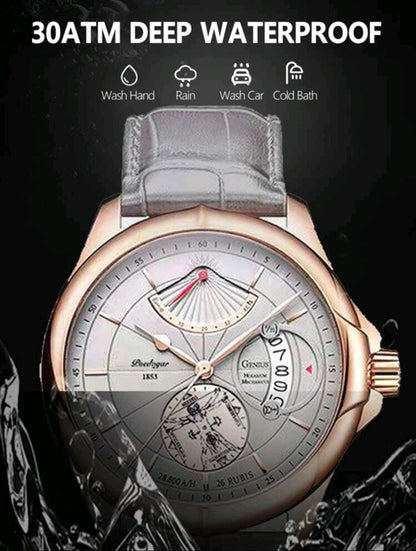 Montre-bracelet à quartz d'affaires décontractée imperméable avec calendrier pour hommes POEDAGAR