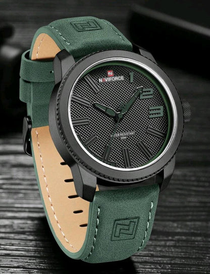 Montre à quartz avec indicateur de date ronde pour hommes