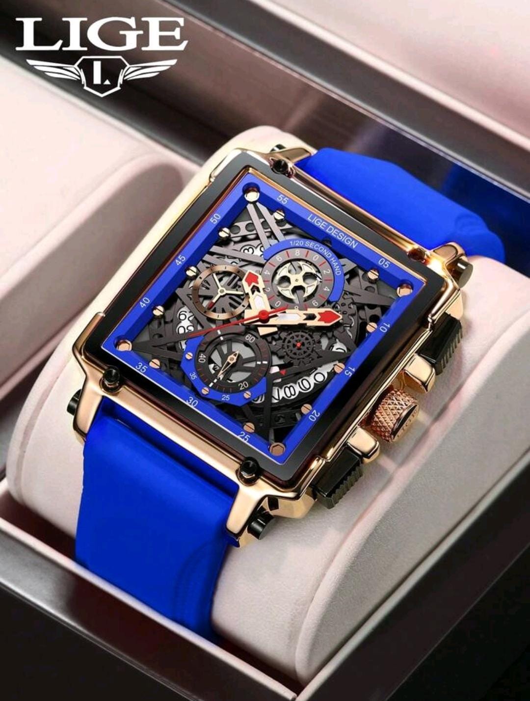 LIGE Montre de luxe pour homme de marque LIGE