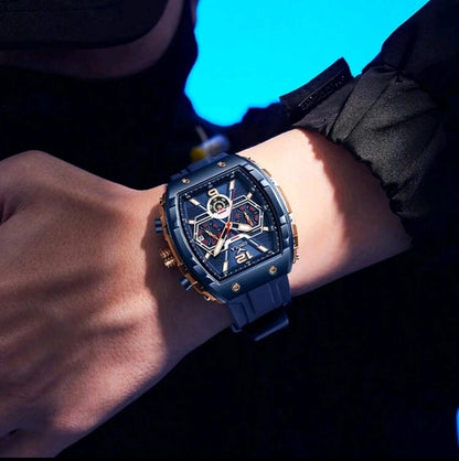 Montre de sport pour hommes, bracelet en silicone étanche