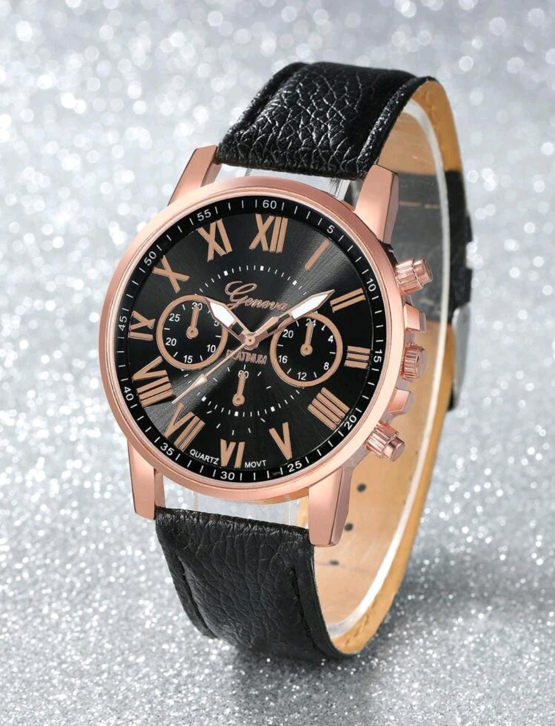 Montre simple à douze clous bicolores pour femmes