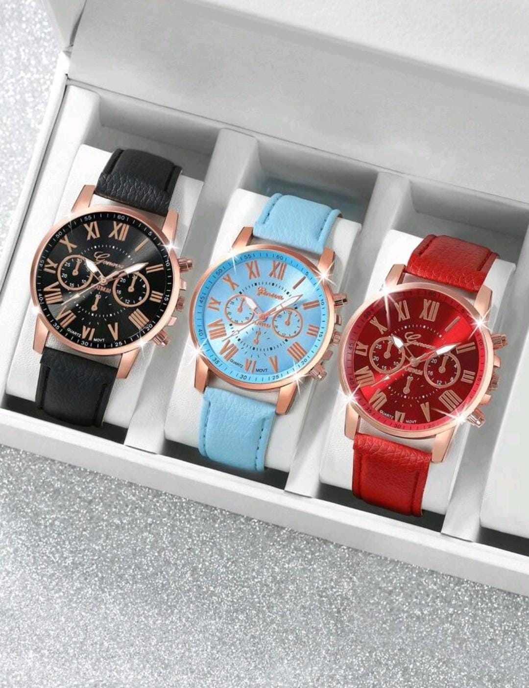 Montre simple à douze clous bicolores pour femmes