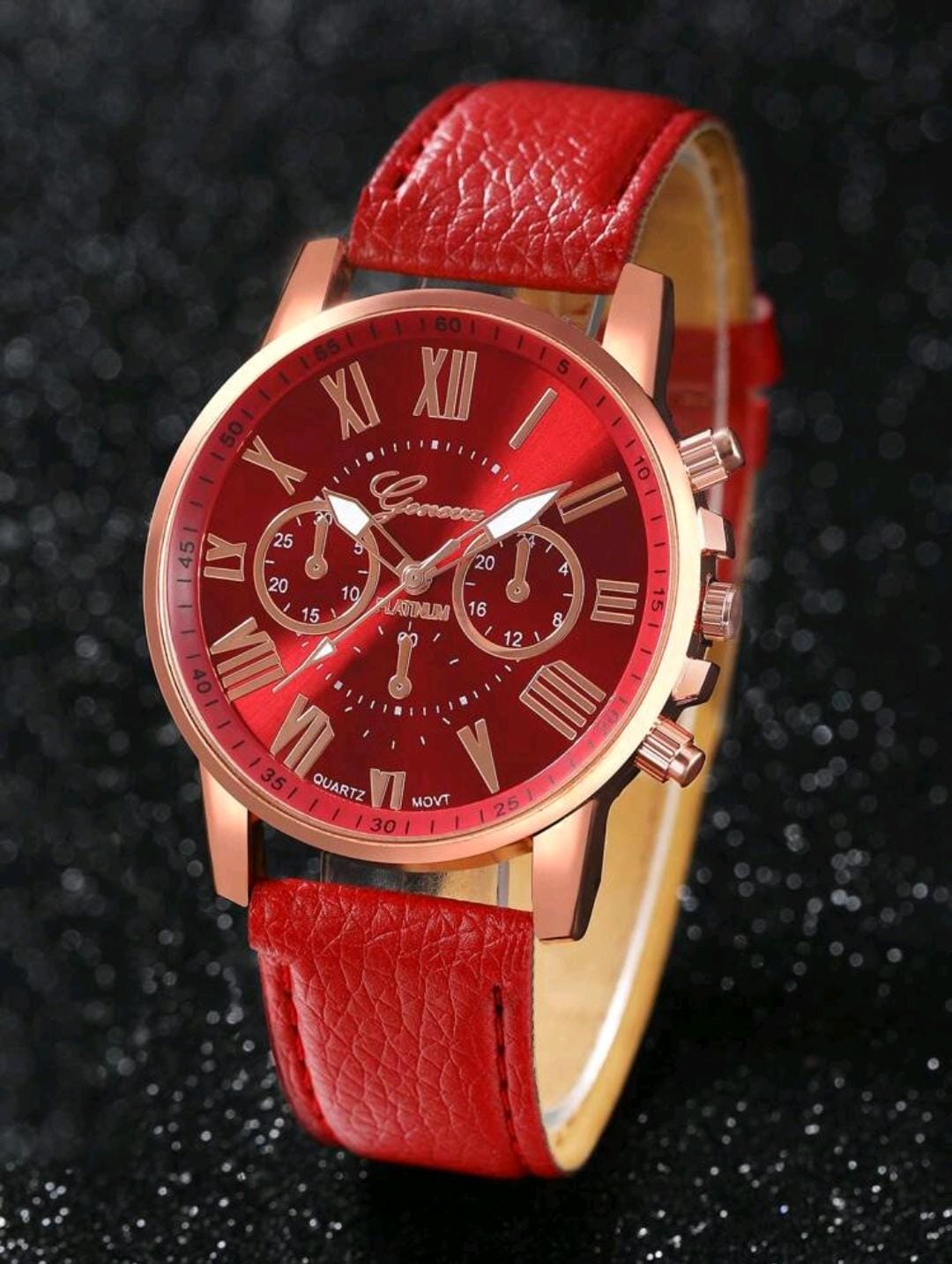 Montre simple à douze clous bicolores pour femmes