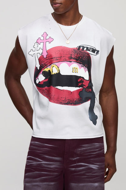 T-shirts blanc motif rose
