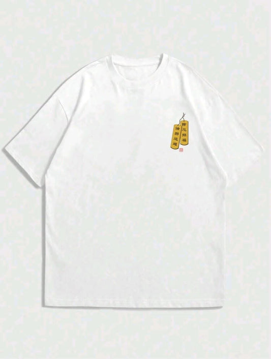 Chapeau de paille mode homme, t-shirt imprimé crâne