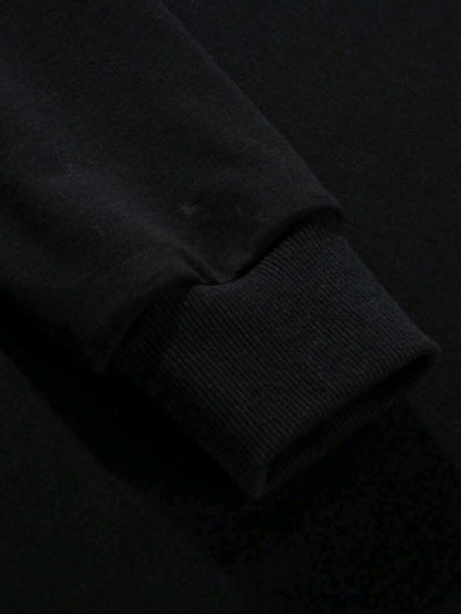 Sweat-shirt à capuche à cordon de serrage avec imprimé lettres en blocs de couleurs pour hommes
