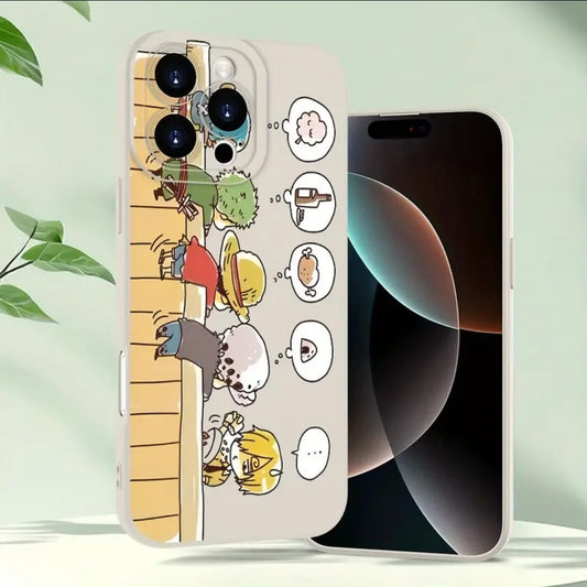 Style de dessin animé minimaliste imprimé à la main Étui de téléphone blanc pour Iphone 16E/15/14/13/12/11/8/7 Pro Max Plus Mini XS, un étui de protection en silicone ultra-fin TPU élégant et beau, parfait en tant que cadeau de vacances ou d'anniversaire