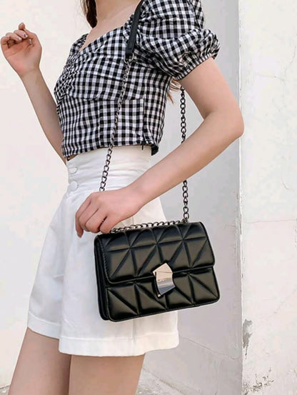 Dedoo Élégant sac à bandoulière pour femme avec chaîne, sac à bandoulière en PU matelassé