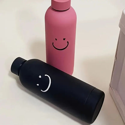 1pc Bouteille d'eau isotherme en acier inoxydable, lavage à la main, réutilisable, ronde, polyvalente