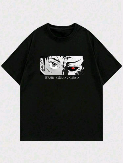 Manfinity Dauomo T-shirt À Col Rond Imprimé Personnages De Dessins Animés Pour Homme