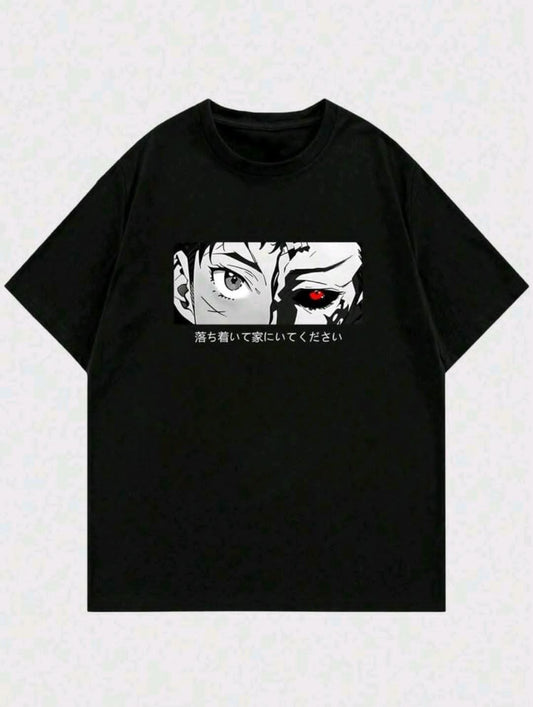 Manfinity Dauomo T-shirt À Col Rond Imprimé Personnages De Dessins Animés Pour Homme