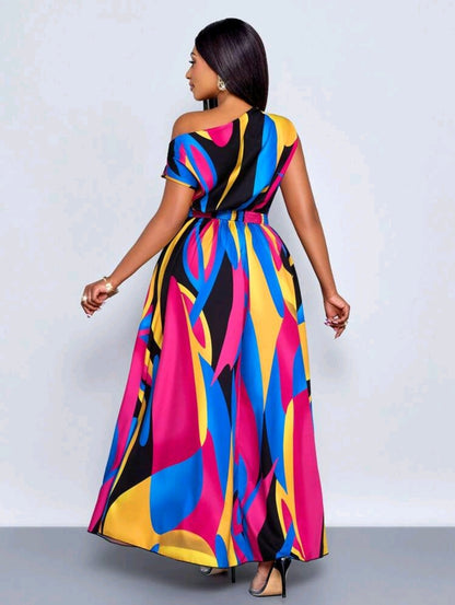 SOLERSUN Jupe grande taille, élégante, décontractée, épaules inclinées, manches courtes