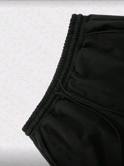 Pantalon de survêtement droit de couleur unie, coupe ample, unisexe, style de rue décontracté, confortable, convenant à toutes les saisons