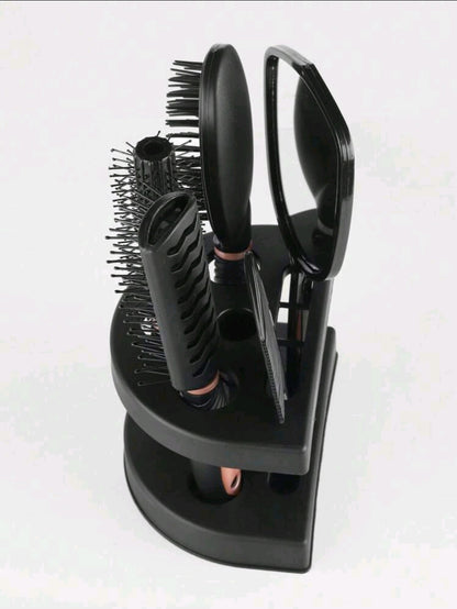 5 pièces Set de peignes à cheveux, 4 pièces Brosse à cheveux et 1 pièce Miroir, Brosse à cheveux à coussin et brosse à cheveux ronde