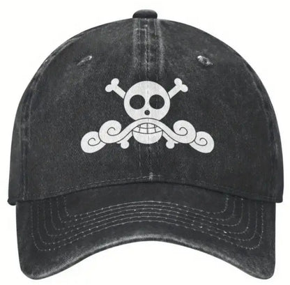 Casquette de baseball délavée et usée pour Ace de One Piece Gol D.Roger