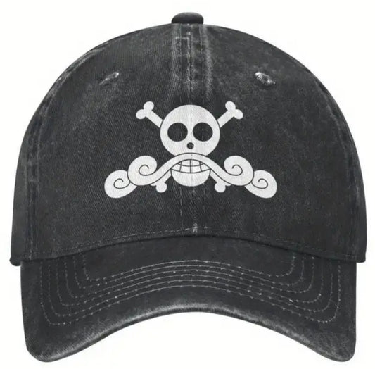 Casquette de baseball délavée et usée pour Ace de One Piece Gol D.Roger