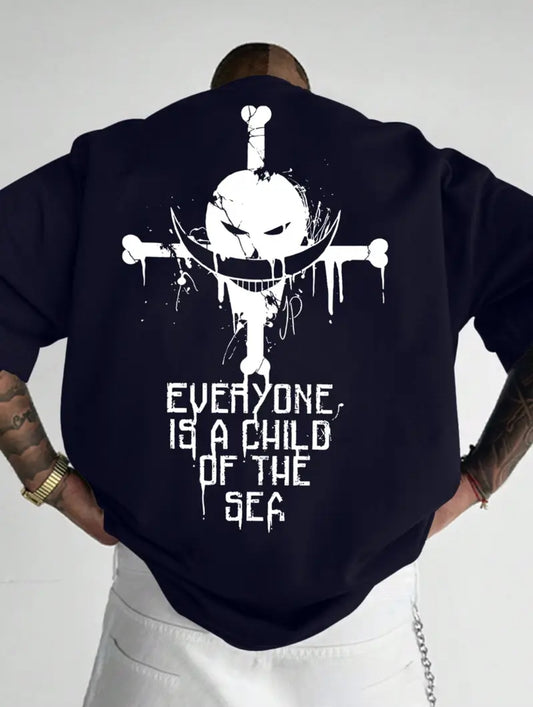 Le T-shirt légendaire à imprimé barbe blanche de marins et pirates, T-shirt pour hommes, décontracté d'été à manches courtes