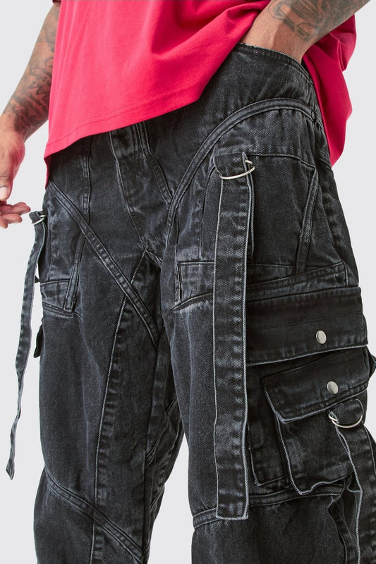Plus Onbewerkte Baggy Jeans Met Gesp En Bandjes