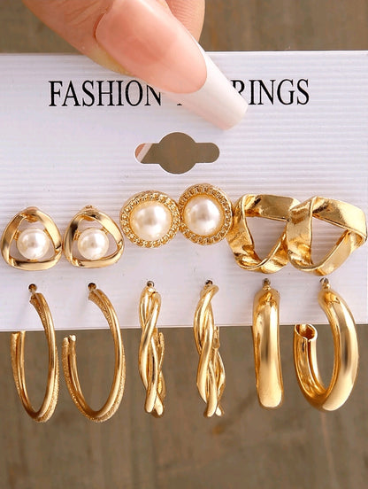 24 pièces/12 paires Ensemble de boucles d'oreilles en perle pour femmes, style élégant convenant pour le port quotidien, les rendez-vous, les fêtes, cadeau de vacances