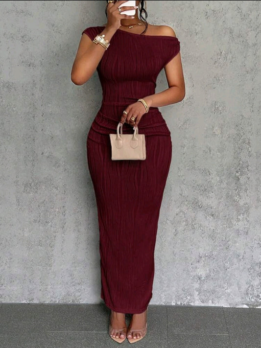 Slaydiva Robe de cocktail sexy et élégante - Design enveloppant, froissé, volant et évidé, coupe moulante