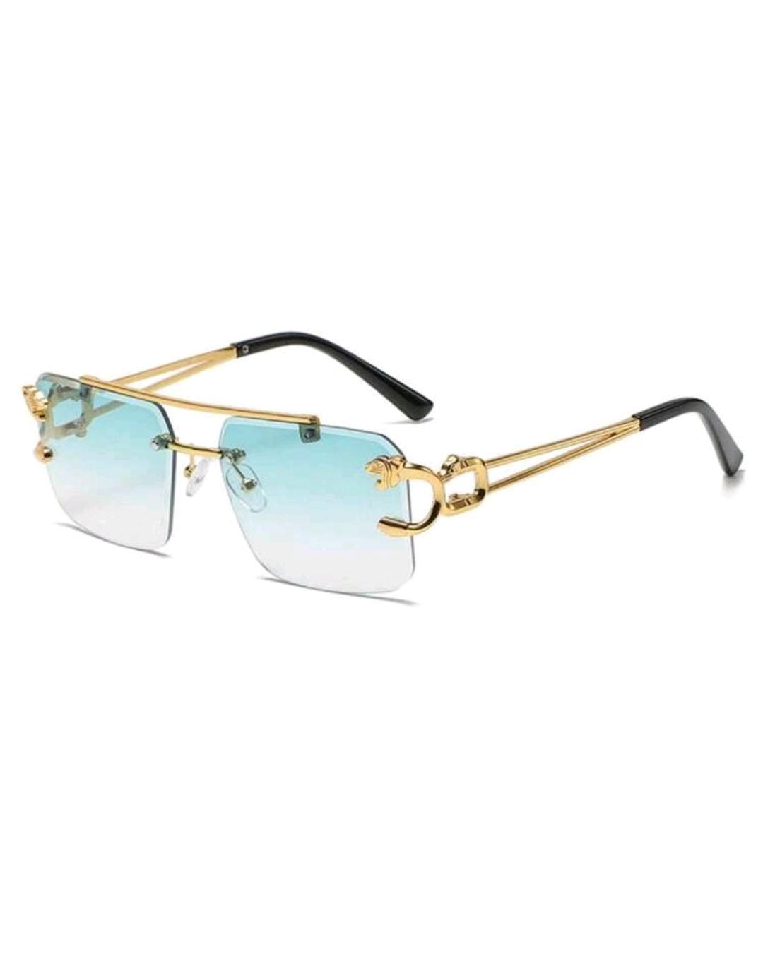 1 paire de lunettes sans monture en métal à la mode pour hommes avec motif léopard