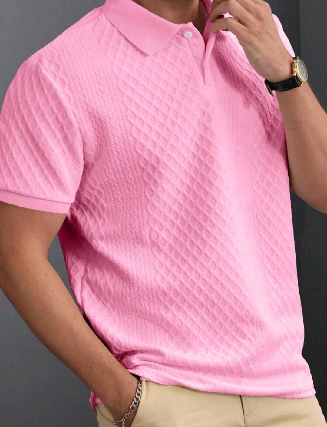 Manfinity Homme Polo basique pour homme, col unicolore, texture de base.